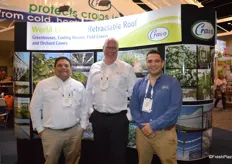 Carlos Ruiz, Richard Vollebregt and Jesus Lopez with Cravo Equipment supply retractable roofing systems
